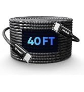 INPPYTON 40Ft USB C to USB C Cable 60W, Nylon Braided Extra Long Type C to Type C Charger Cord (N...
