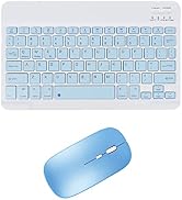 Wireless Bluetooth Keyboard and Mouse Combo, Ultra-Thin 2.4 GHz Wireless Keyboard and Mouse for i...