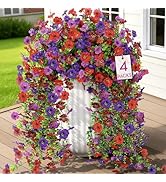 Alupssuc 4PCS Artificial Fake Hanging Flowers for Outdoor Spring Decoration, UV Resistant No Fade...