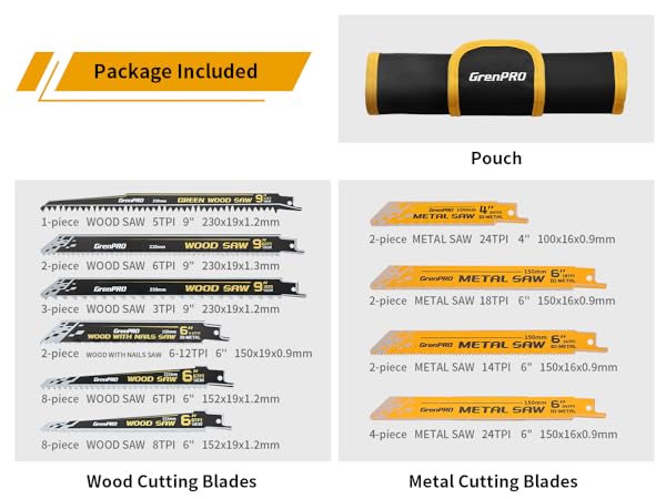 Reciprocating Saw Blade Set