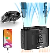 20000mAh Portable Waist Fan, 16000RPM Strong Airflow, Rechargeable Clip On Belt Fan, 10 Speed, Du...