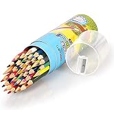 Deli 36 Pack Colored Pencils with Built-in Sharpener in Tube Cap, Vibrant Color Presharpened Penc...