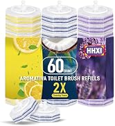 HHXI 60Ct Aromative Toilet Brush Refills, Toilet Bowl Cleaner Refills, Double-Layer Cleaning Pads...