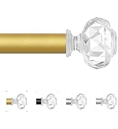 TVWOO Gold Curtain Rods 28 to 48 Inch,1 Inch Curtain Rod Set,Heavy Duty Single Window Curtain Rod...