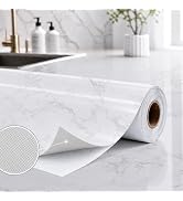Peel and Stick Wallpaper White Marble Contact Paper for Dry Textured Wall | Wallpaper Self Adhesi...