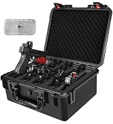 Gun Travel Case for 5 Handguns & Pistols - Organize 5 Pistols & 23 Magazines, Pre-cut DIY Heavy-D...