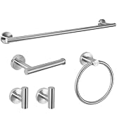 AGKXHDEC 5-Piece Stainless Steel Bathroom Hardware Sets,24 inch Towel Bar,Towel Ring,Toilet Paper...