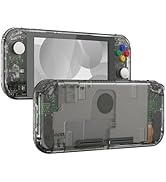 eXtremeRate Crystal Clear Black DIY Replacement Shell for Nintendo Switch Lite, NSL Handheld Cont...