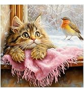 DIADAY Diamond Painting Kit for Adults Cat, Diamond Art 12x12 Inch | 5D Diamond Art Kits, DIY Cry...