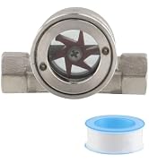 Antrader 3/8" NPT Female 304 Stainless Window Sight Glass Flow Indicator | Water Flow Indicator w...