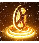 ALITOVE 24V Warm White COB LED Strip 3000K Waterproof IP68 Bright LED Rope Lights Outdoor 16.4ft ...