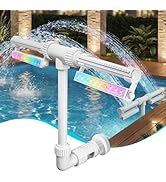 Tomshine Rechargeable Pool Fountain with Lights, 42 RGB LED Effects, 360° Rotating Dual Spray Wat...