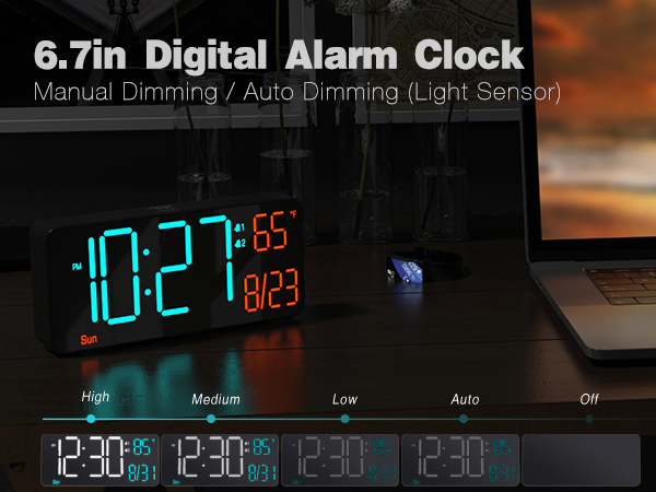 6.7in digital clock