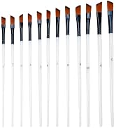 Antrader Angular Paint Brushes for Acrylic Painting,12Pcs | Artist Filbert Paint Brushes Set with...