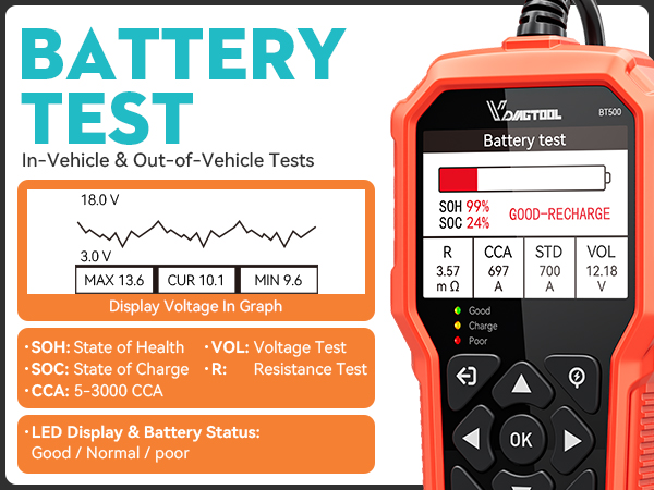 car battery load tester 12v automotive alternator tester