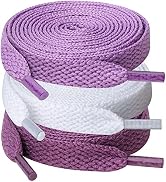 UpUGo 3 Pair Flat Shoe laces, 5/16" Wide Shoelaces for Athletic Running Sneakers Shoes Boot Strings