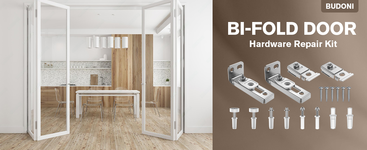 Bifold Door Hardware Repair Kit - 2 Pack Bi-fold Sliding Closet Door Hardware Kit