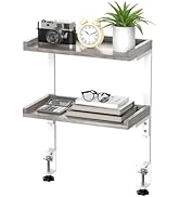 ART-GIFTREE Clamp On Desk Shelf 2-Tier, Wood Shelving Unit for Office Desk/Gaming Accessories, Ta...