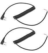 Zopsc 2PCS Electric Microphone Speaker Mic 2 Pins 4 Wires Supplies Cable Line for Baofeng UV5R fo...