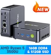 GMKtec G10 Mini PC Computer, Ryzen 5 3500U (Beats N150/N97), 16GB RAM 512GB SSD 2.5GbE NIC LAN