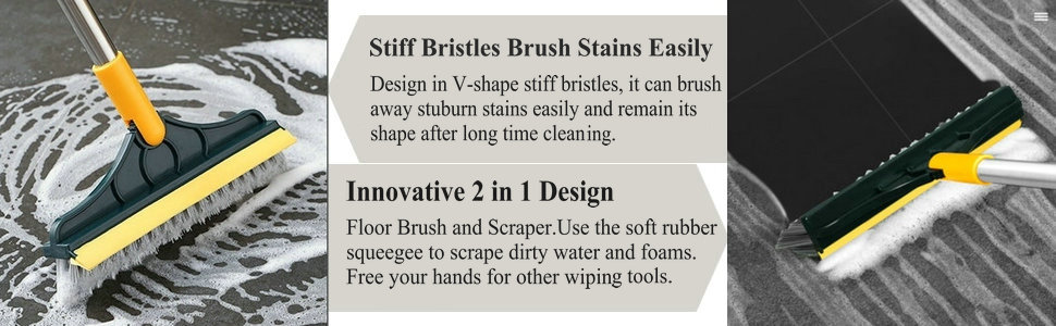 stiff bristles floor scrub brush
