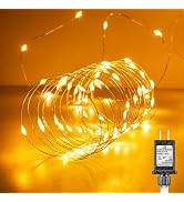 Fairy Lights Plug in, 99Feet 300LEDs Warm White String Lights, Waterproof Flexible Silver Wire St...