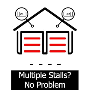 multiple garage doors 1 one 2 two 3 three garage stalls multidoor multi-door 2 garage door opener