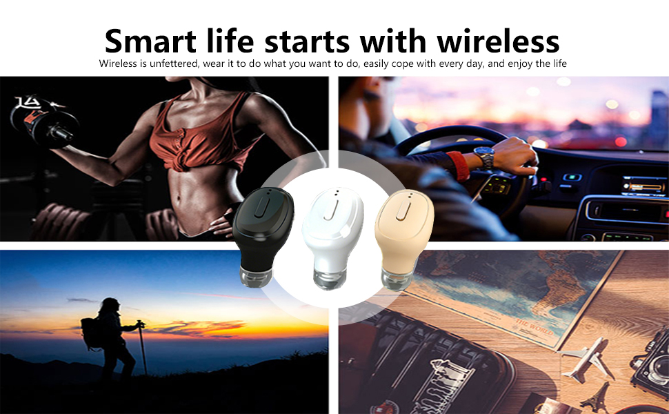 SYSFUN Single Bluetooth Wireless Earbud Mini Invisible in-Ear Wireless Bluetooth Headphone A+5