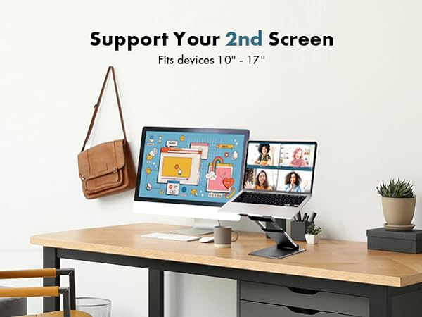 metallic laptop stand