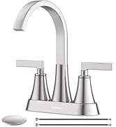 Bathroom Sink Faucet, Hurran 4 inch Brushed Nickel Bathroom Faucets for Sink 3 Hole with Pop-up D...