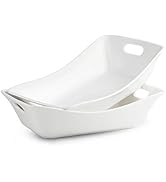 YHOSSEUN Large Serving Bowls with Handles White Serving Dishes For Entertaining, 1.5 Quarts Ceram...