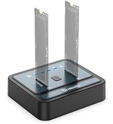 M.2 NVMe/SATA SSD Cloner, M.2 Duplicator 2-Bay Hard Drive Enclosure, Tool-Free 20Gbps USB3.2 Gen ...
