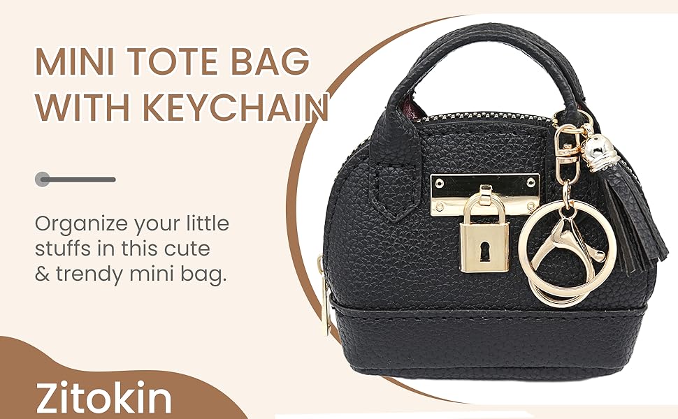 Zitokin Mini Tote Purse Bag with Keychain