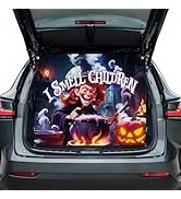 YUSPENYE Halloween Trunk or Treat Decorations Kit Backdrop for SUV - Vivid Witch Design, for Car,...