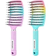 2 Pack Detangling Brush Getting Knots Out without Pain Adds Shine and Makes Hair Smooth,Detangler...