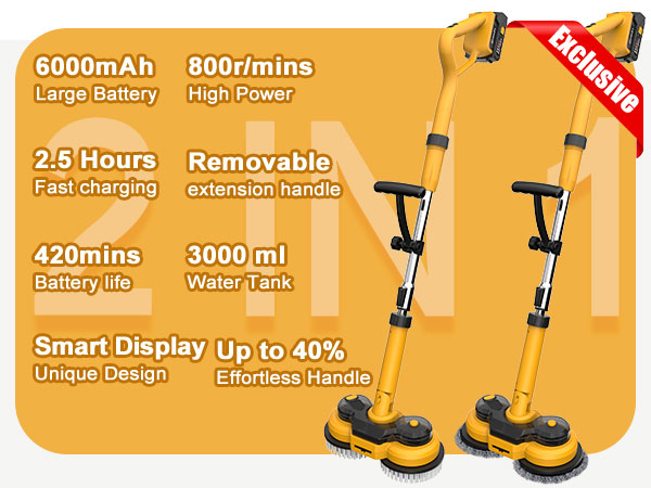 electric mop and scrubber 2-in-1