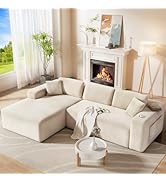 108” Cloud Sectional Couch, Modular Sectional Sofa with Deep Seat, Corduroy Boneless Couches with...