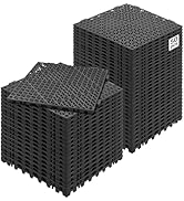 VEVOR Interlocking Tile 50PCS Black, Drainage Tiles 12" x 12" Splicing, Soft PVC Interlocking Dra...