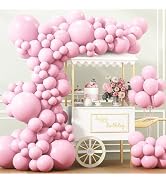 APLANET 150pcs Light Pink Balloons Different Sizes 18 12 10 5 Inch, Pastel Latex Balloons for Pin...