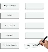 50Pcs Magnetic Name Tags Dry Erase Magnetic Labels WhiteBoard Magnets Reusable Dry Erase Magnets ...
