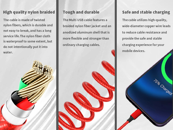 high quality nylon braided Tough and durable Safe and stable charging