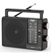 PRUNUS J-03 AM FM Radio Portable Plug in Wall or AA Battery Operated for Home/Outdoor, Large Spea...