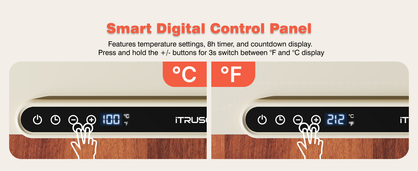 iTRUSOU Silicone Food Warming Mat smart control panel
