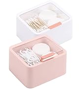 Tecbeauty 2pcs Qtips Holder - Middle Divider Cotton Pads Storage Dispenser Bathroom Organizer wit...