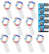 Etinga 10 Pack Fairy Lights Battery Operated String Lights, 10 LED on 3.3ft Silvery Copper Wire,f...