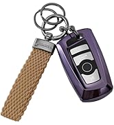 WEESMILE Car Keychain, Stretchy Car Key Ring Key chain for Women Men, Small Nylon Key Fob with An...