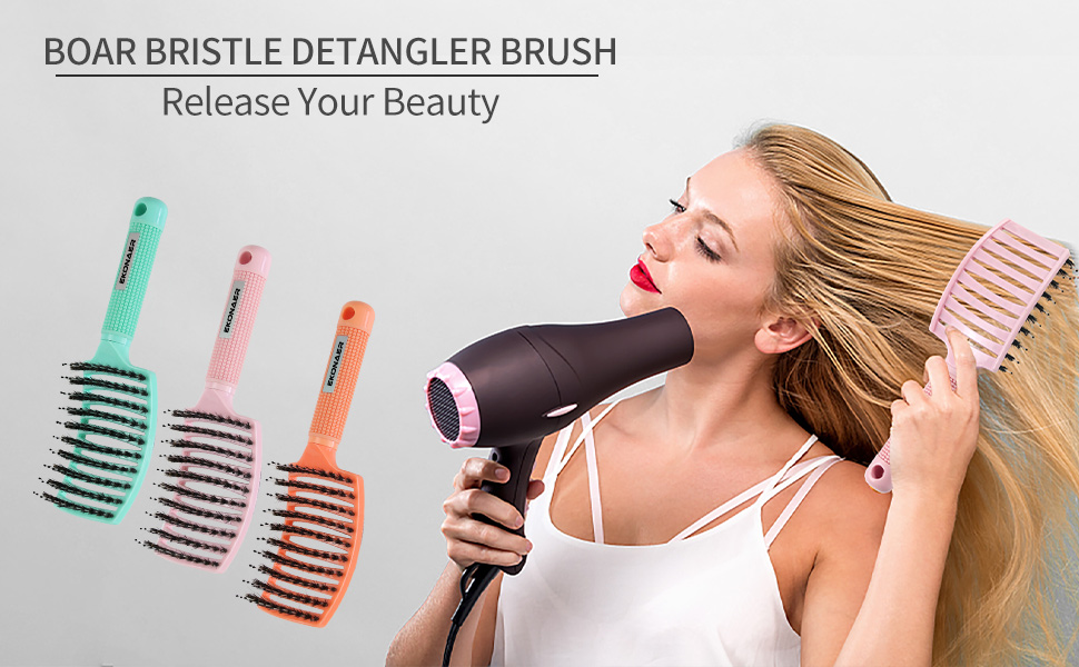 hair brushes for women detangler vented curly massager boar bristle hairbrush set