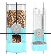 Yummy Sam Hanging Cage Automatic Small Pet Food Bowl Water Bottle Dispenser, Detachable Auto Grav...