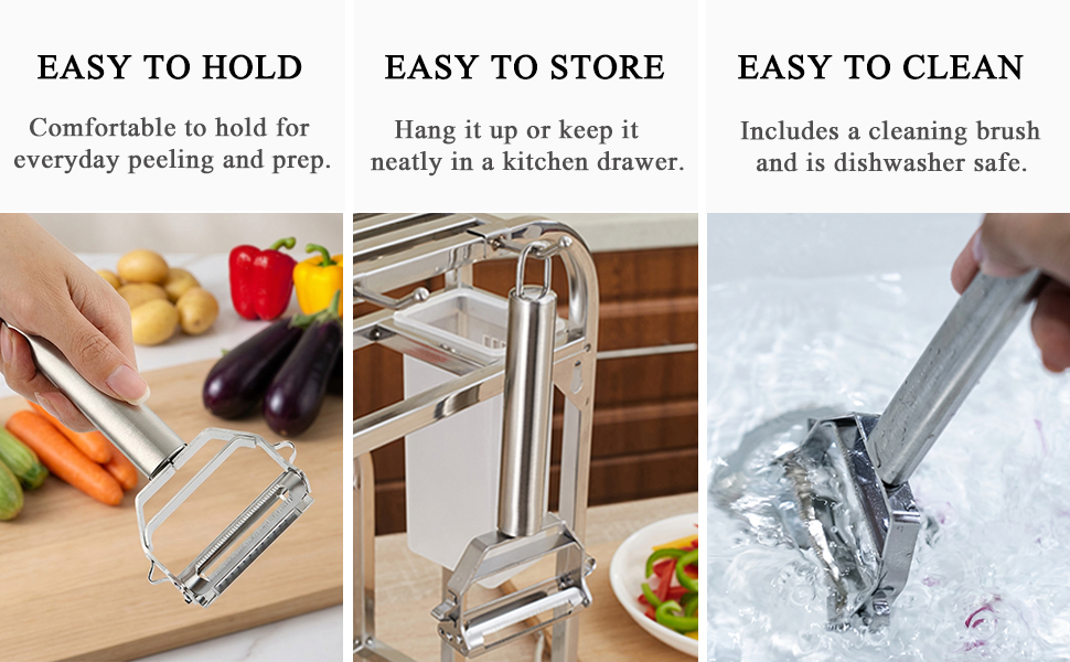 SUNKUKA Vegetable julienne Peeler Easy to hold easy to store easy to clean
