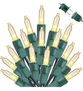 Toodour Clear Christmas Lights, 12.5ft 50 Count Incandescent Indoor Outdoor String Lights, UL Cer...